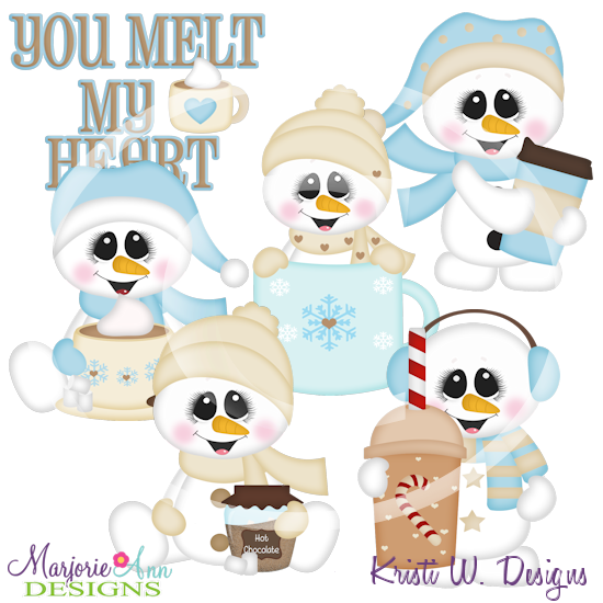 You Melt My Heart-Snowmen SVG Cutting Files Includes Clipart - Click Image to Close